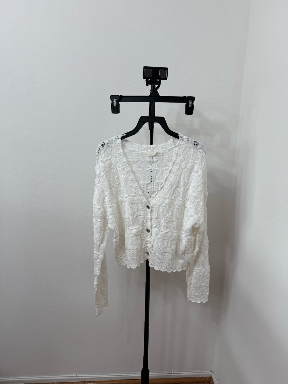 Altar'd State Cream Crochet Knit Cardigan - Picture 5 of 7